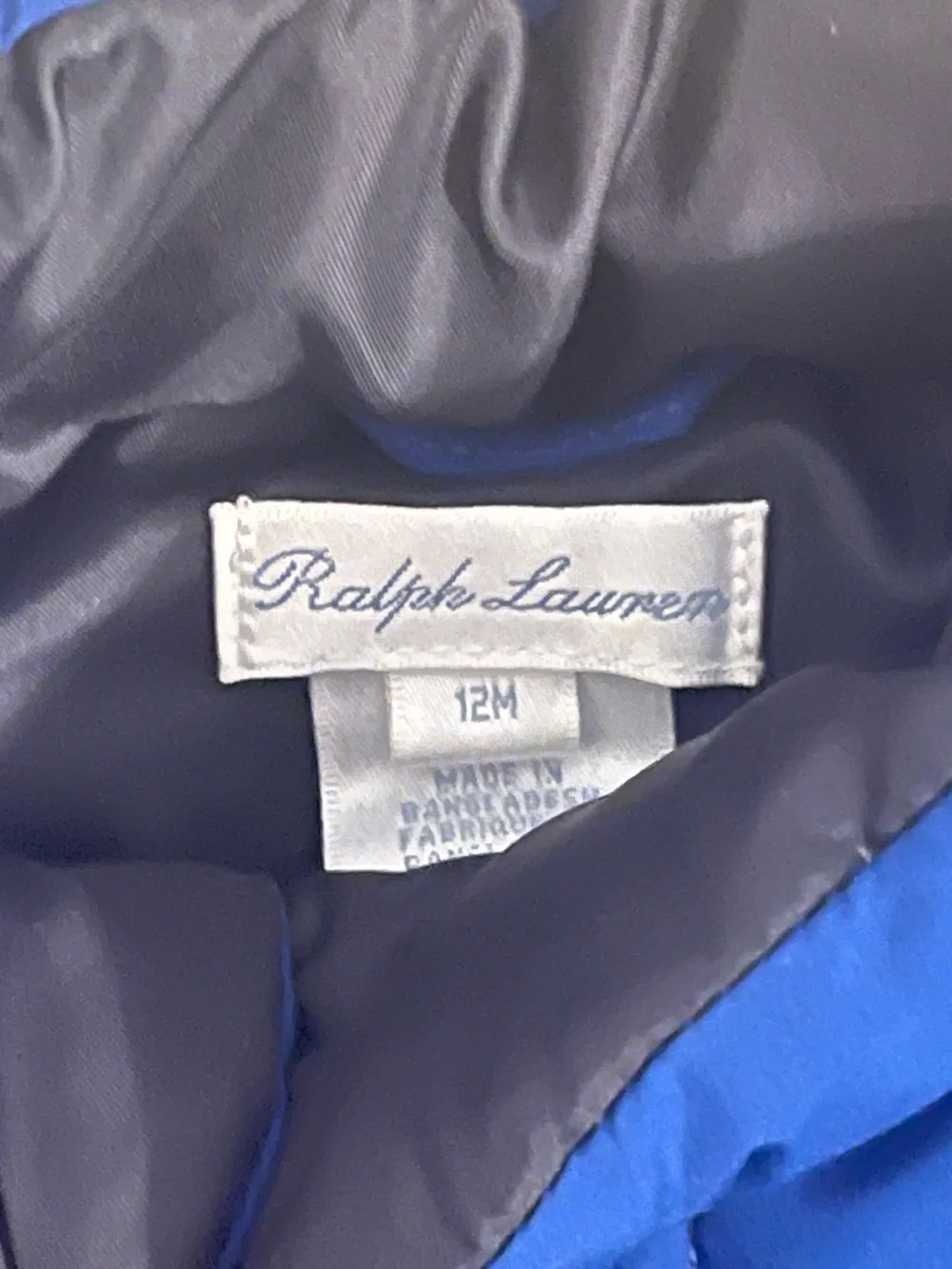 Ralph Lauren Kids Royal Blue Puffer Jacket with Red Pony Logo